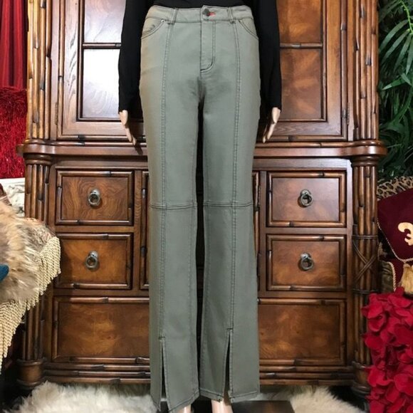 NWOT Peace Love World Dusty Blue Front Slit Top Stitch Seamed Stretch Jean - Picture 13 of 13